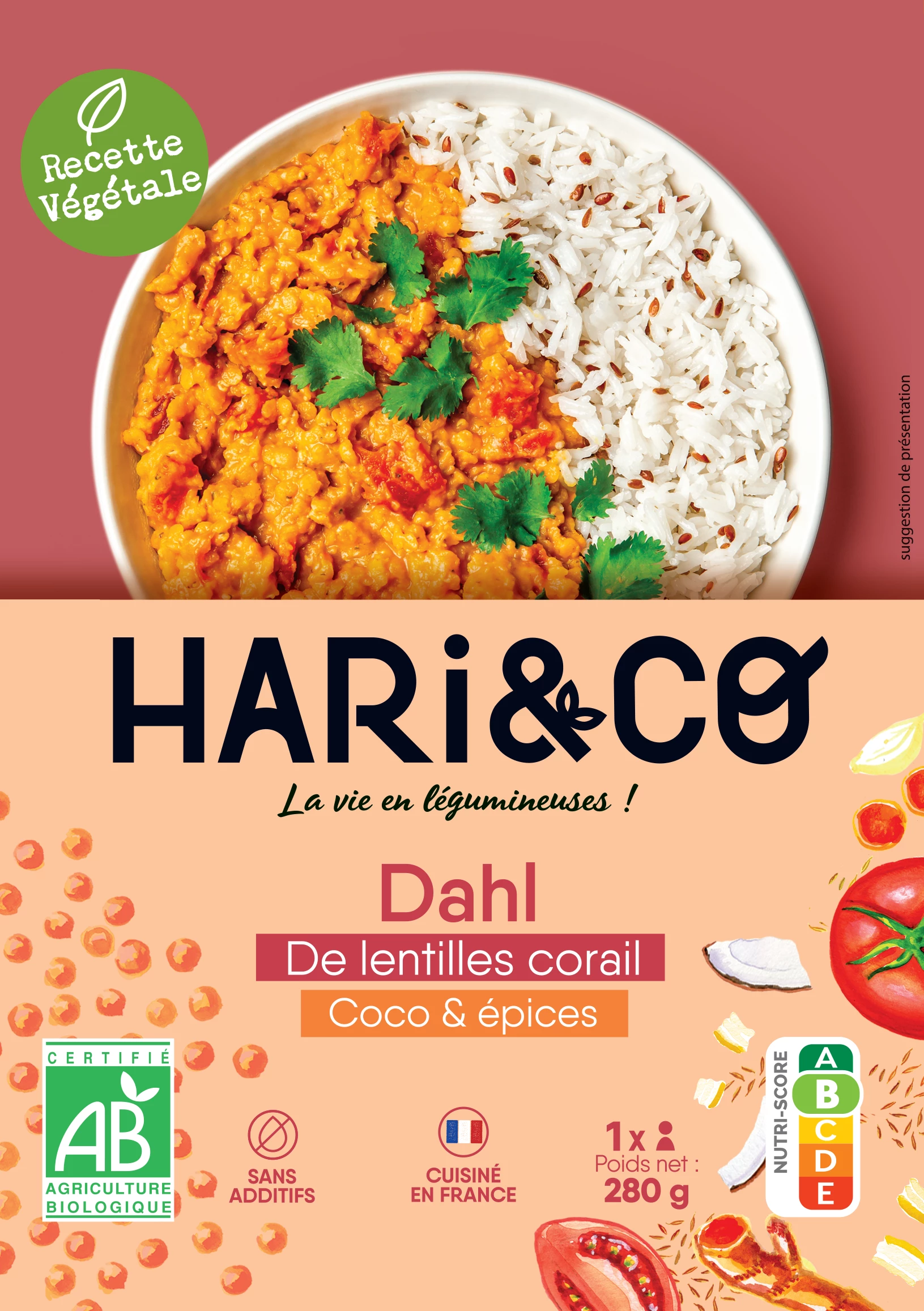 Dahl đậu lăng san hô, Dừa & Gia vị, HARI&CO