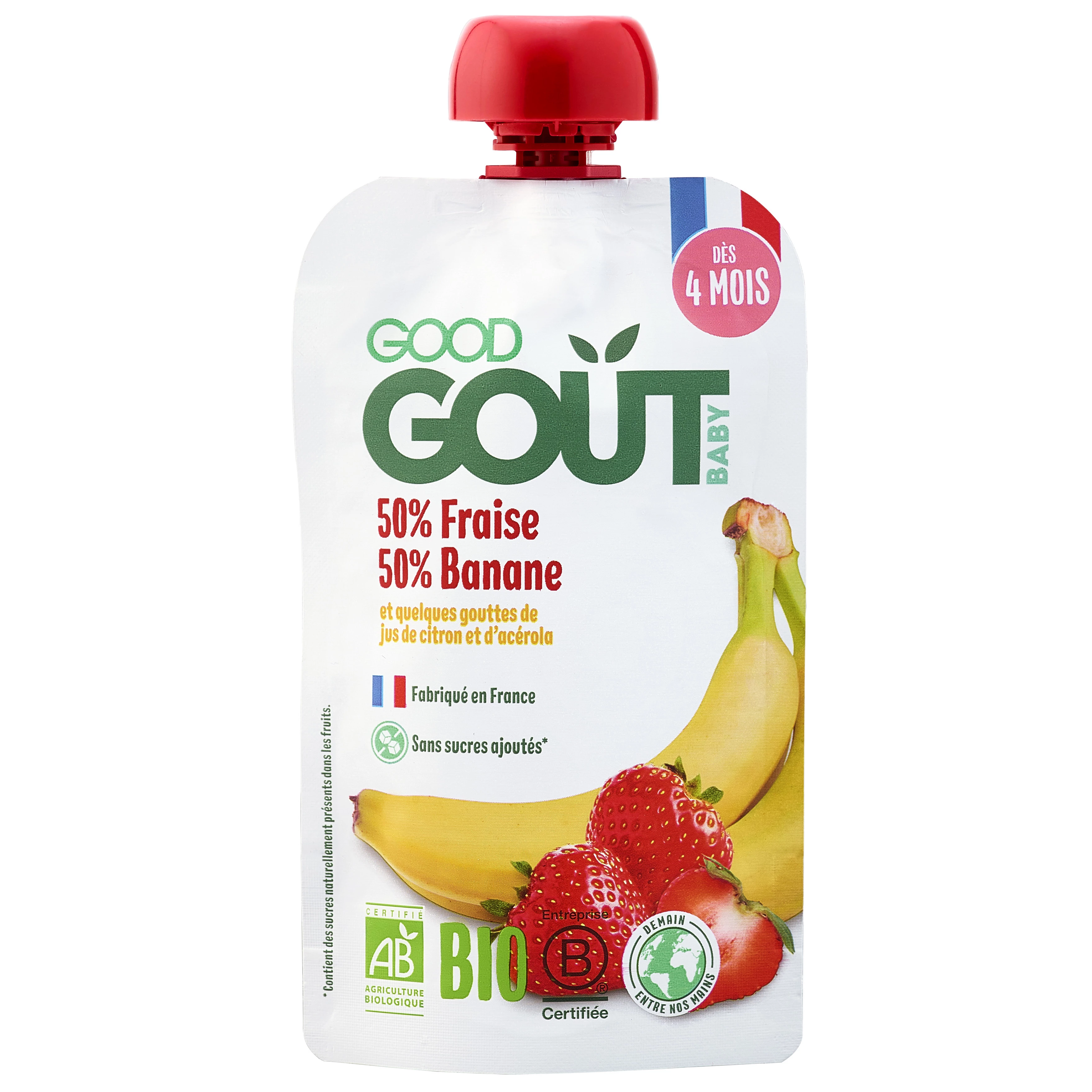 Strawberry Banana Water Bottle from 4 months, 120g - GOOD GOUT