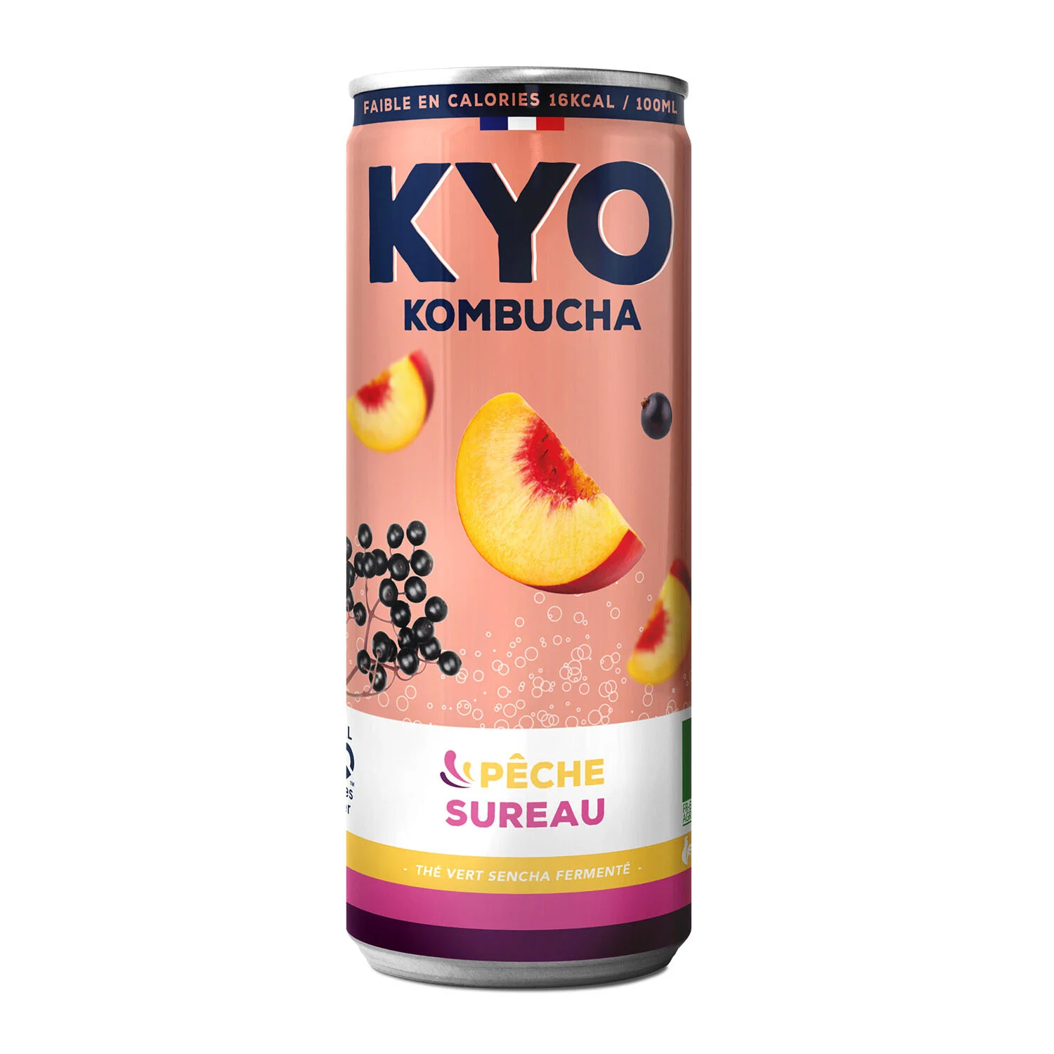 エルダーベリー ピーチ缶 33cl -  KYO KOMBUCHA