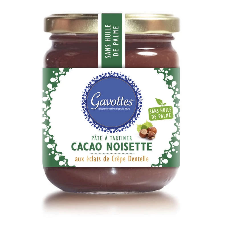 Pâte à Tartiner Cacao Noisettes aux éclats de Crêpes Dentelle 350g - GAVOTTES