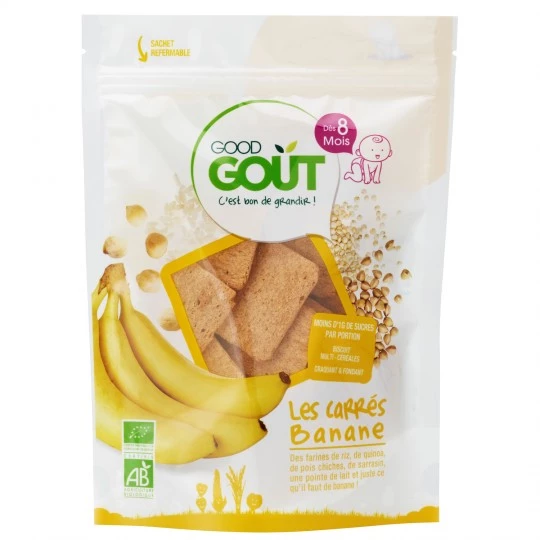Organic square banana baby biscuits from 8 months 50g - GOOD GOUT