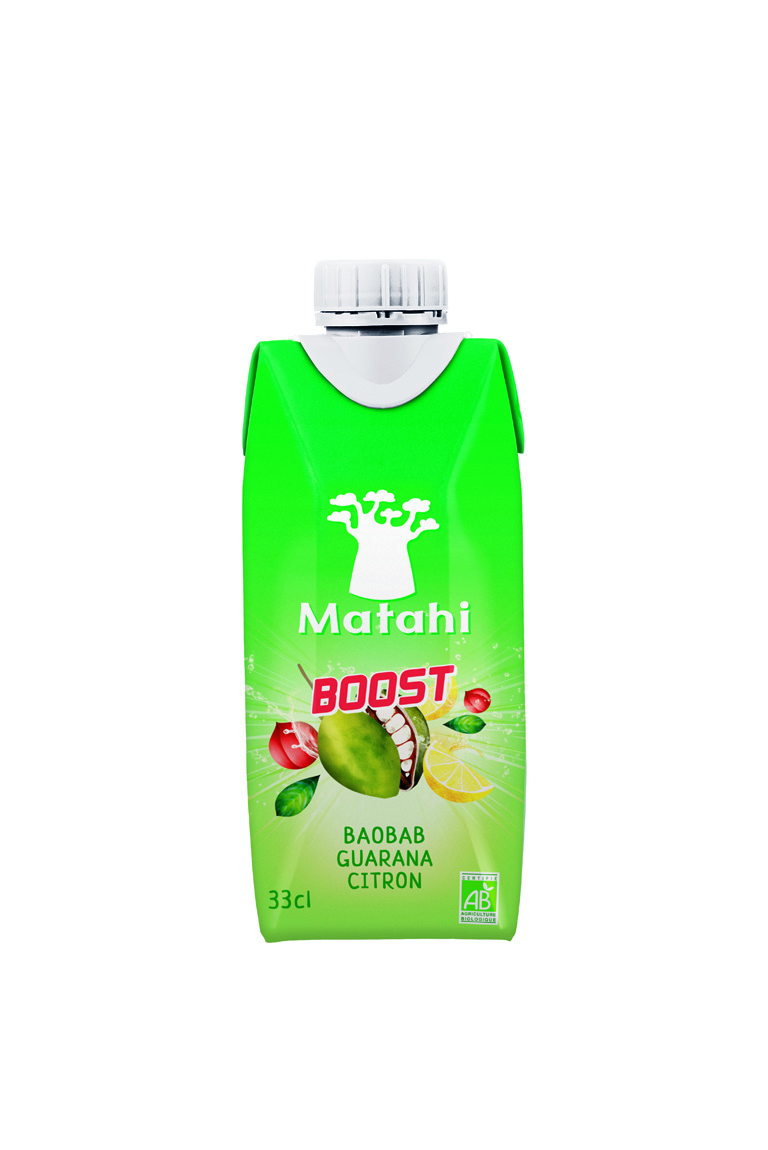 Boisson Bio Boost Baobab Guarana Citron 18x33cl - MATAHI