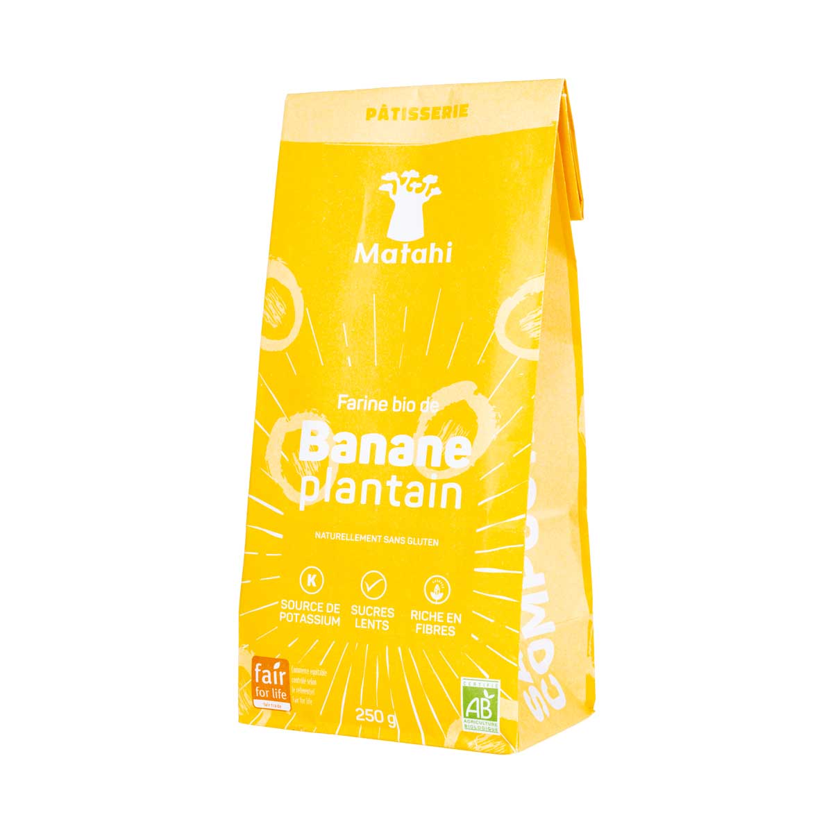 Grossiste Farine De Banane Plantain Bio (6 X 250 G) Matahi