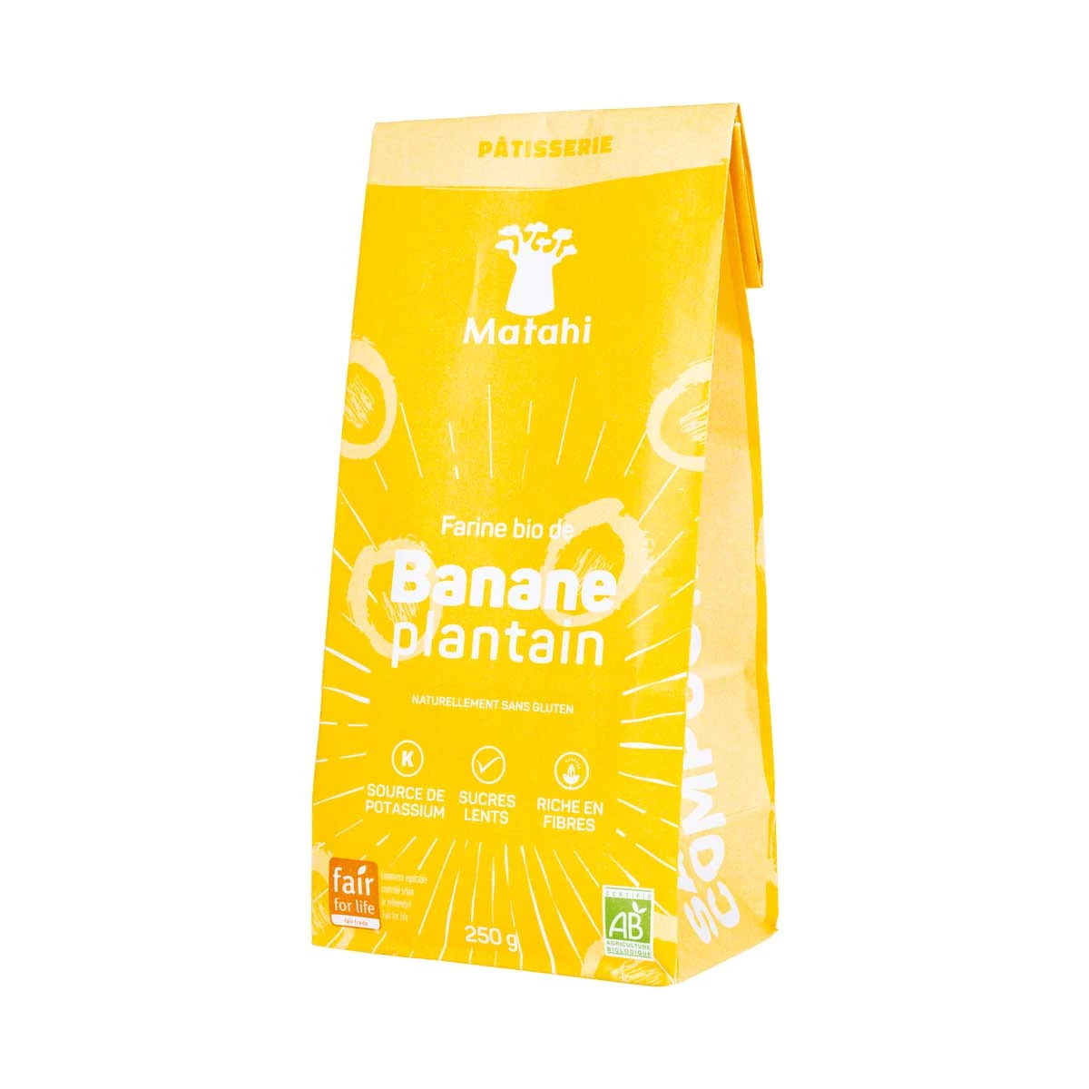 Organic Plantain Flour (6 X 250 G) - Matahi