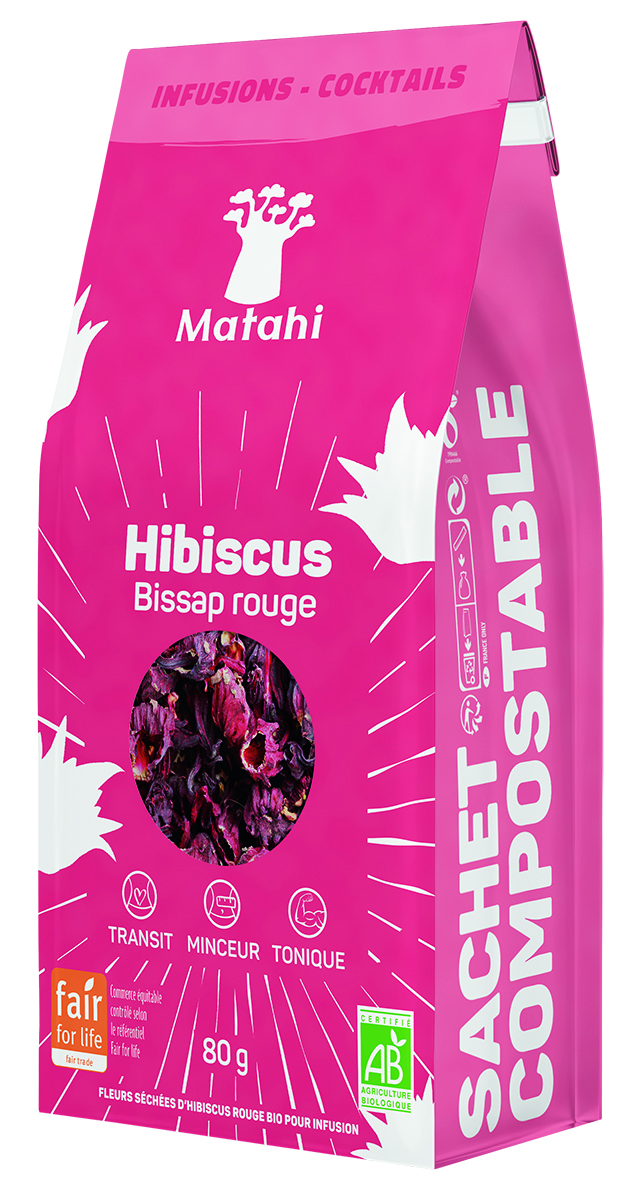 Fiori di ibisco rosso biologico (6 X 80 G) - Matahi