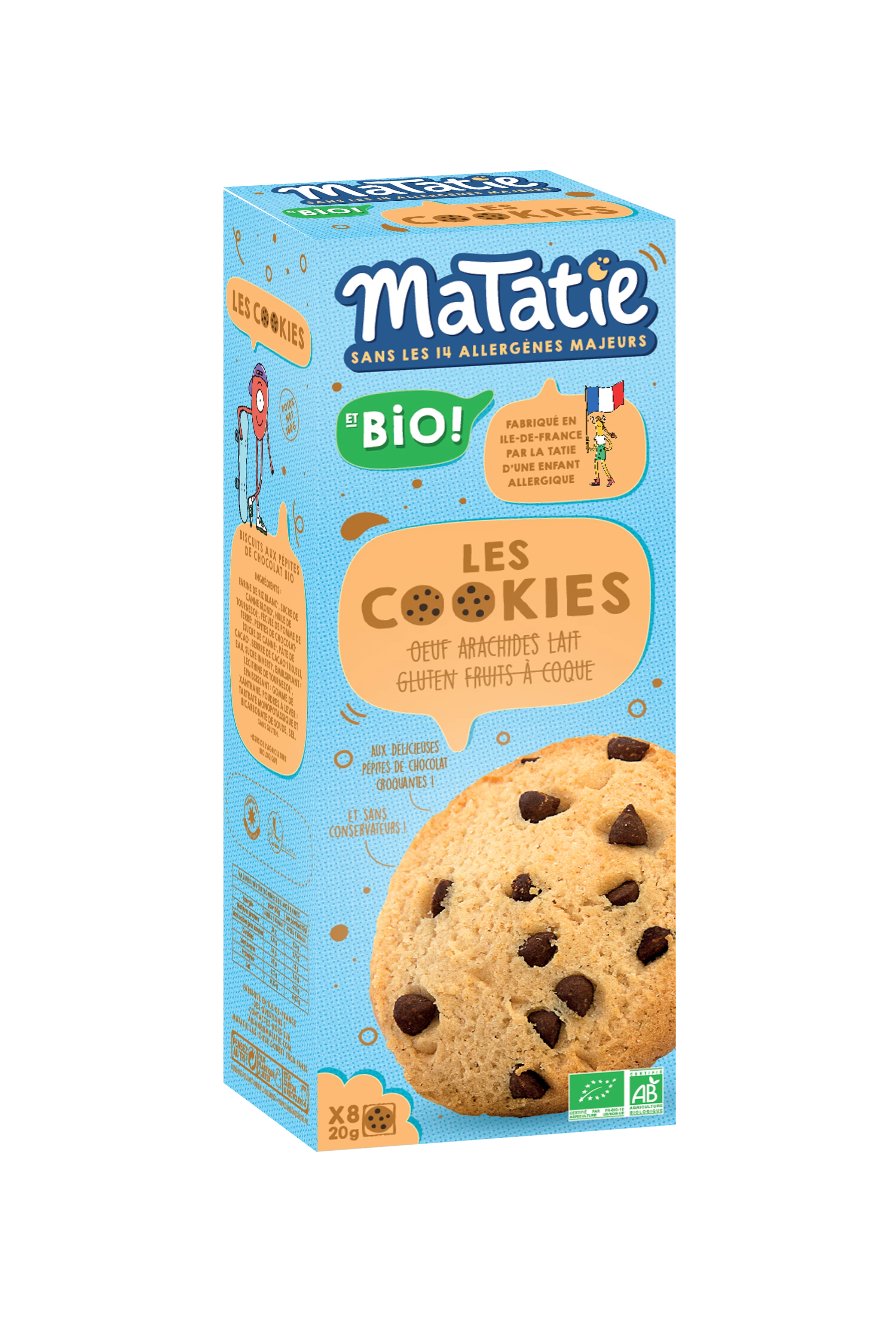 Cookies pépites de chocolat Bio, 160g, MATATIE