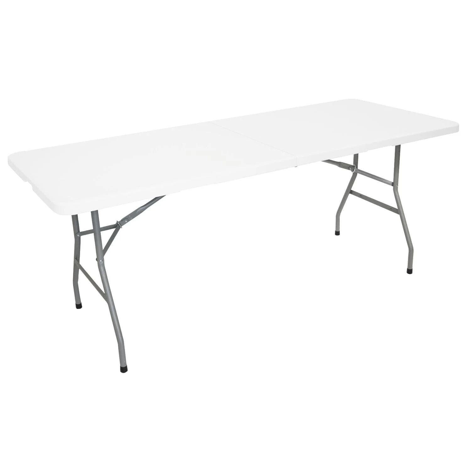Table Pliante D'appoint Multi-usages 180x70cm Blanc Avec Poignée De Transport - Artis