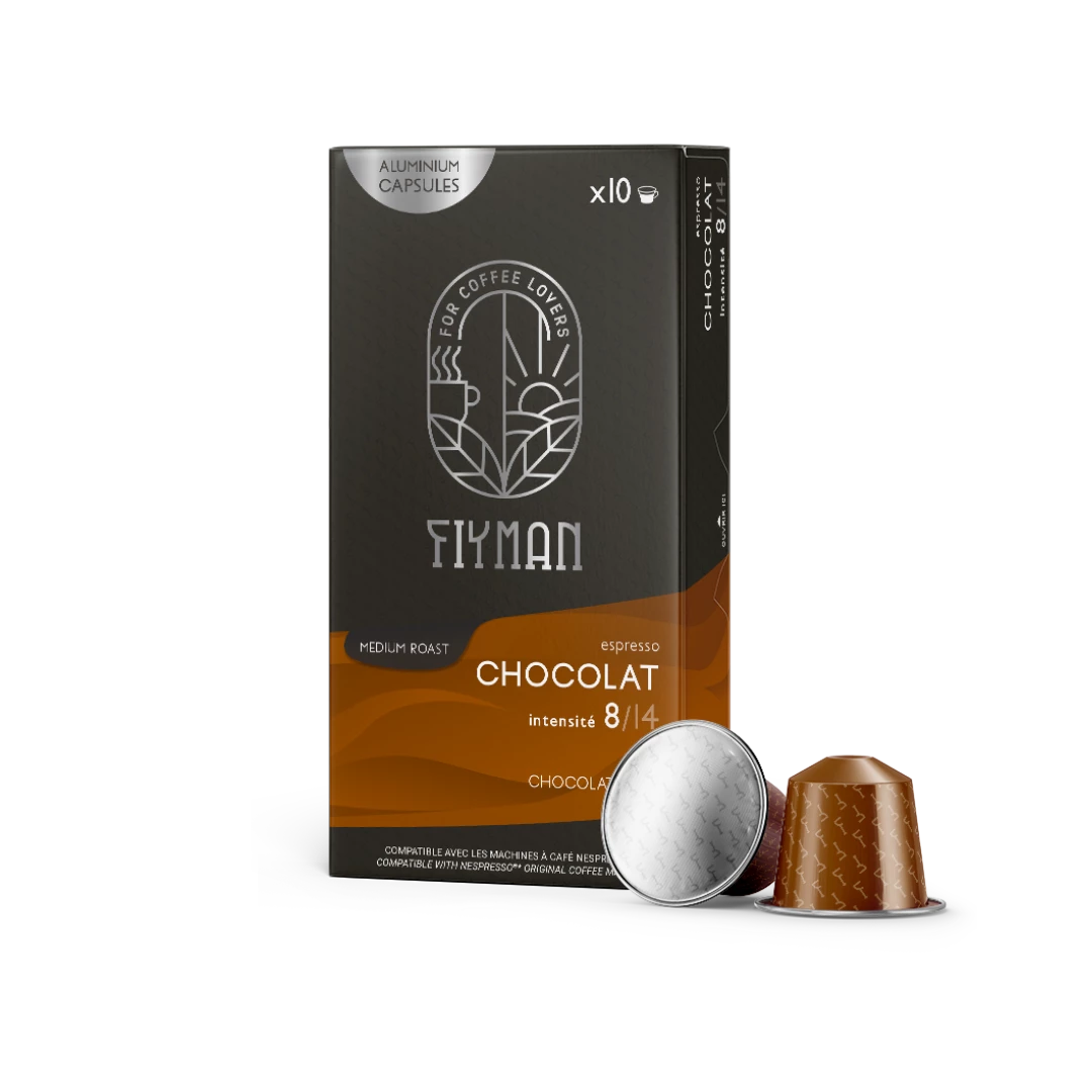 Café Chocolat  X10 Capsules Aluminium 55g compatible Nespresso