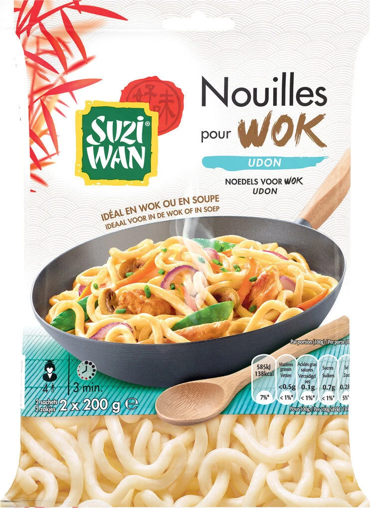Nouilles précuites udon pour wok - SUZI WAN