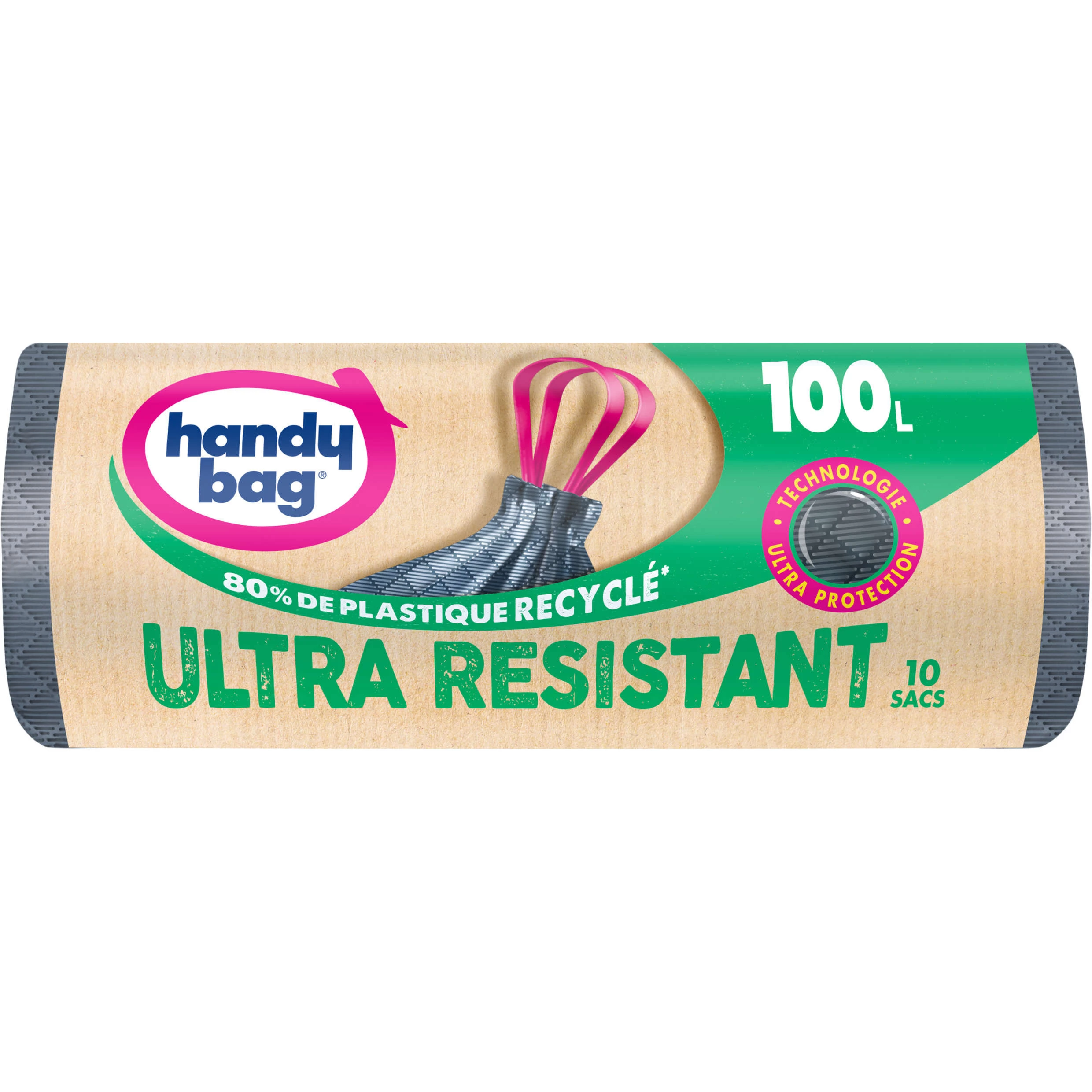 Sac poubelle ultra résistant X10 100L - HANDY BAG