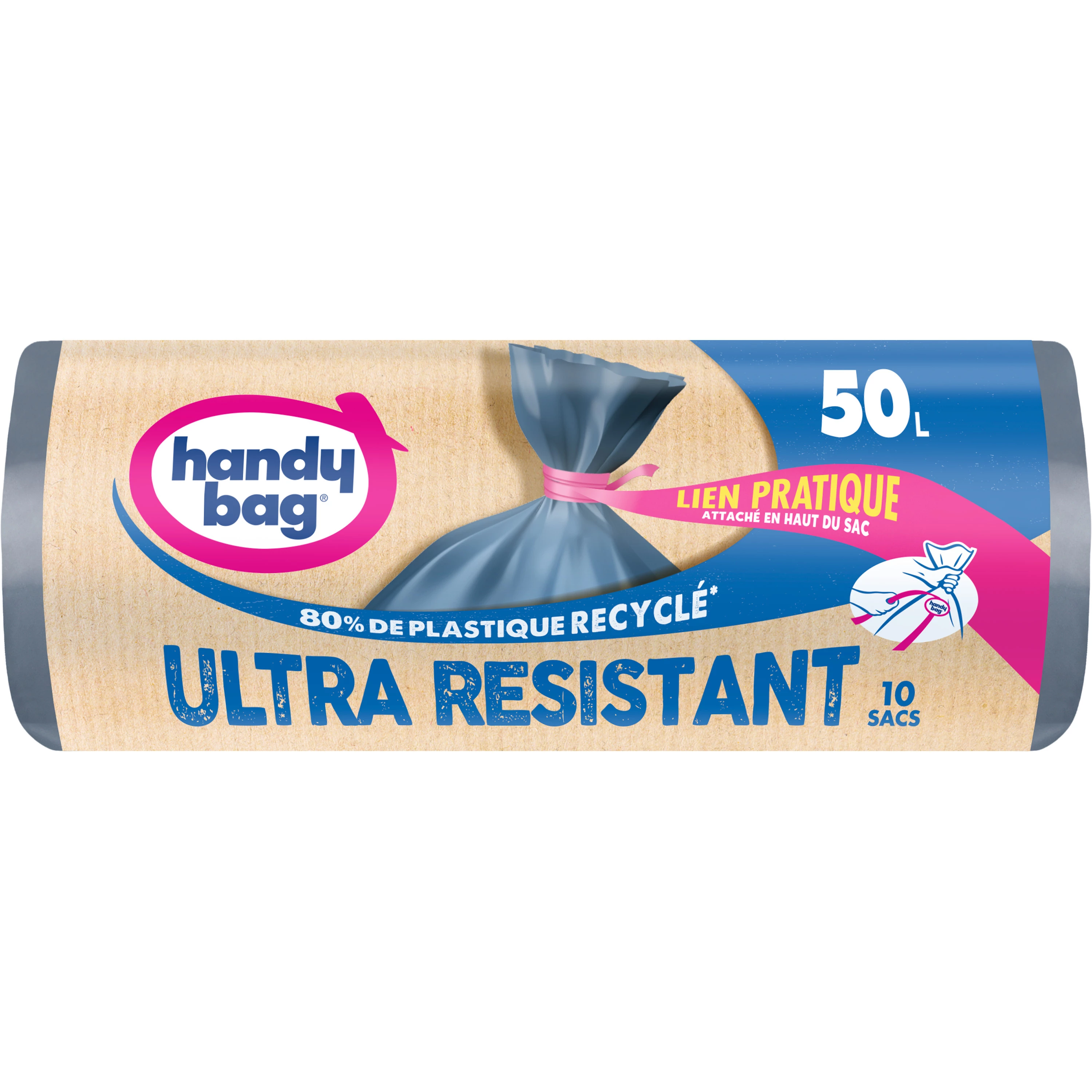 Sac poubelle ultra résistant X10 50L - HANDY BAG