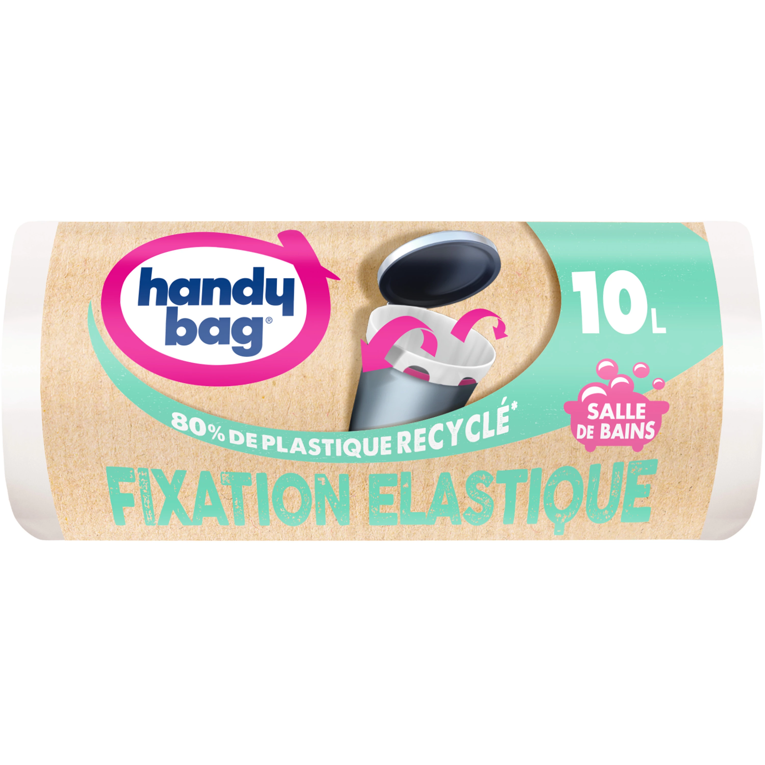 Sac poubelle pour salle de bains avec fixation elastique X15 10L - HANDY BAG
