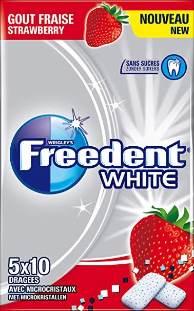 Kẹo cao su Goût Fraise White; 70g - FREEDENT