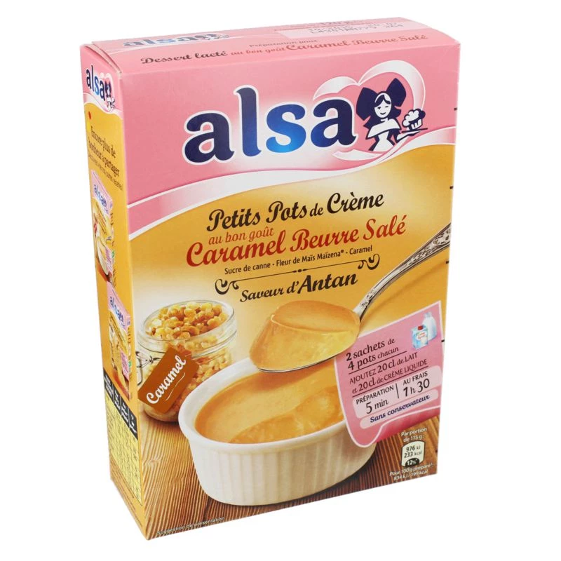 Petits Pots de Crème caramel beurre salé 120g - ALSA
