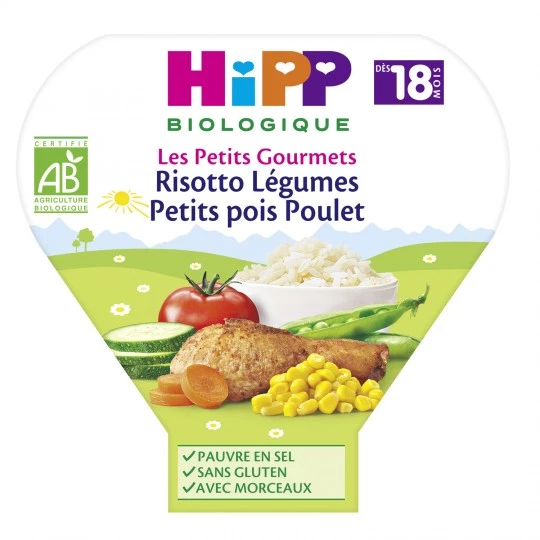 Món risotto/rau củ/gà ORGANIC cho bé từ 18 tháng 260g - HIPP