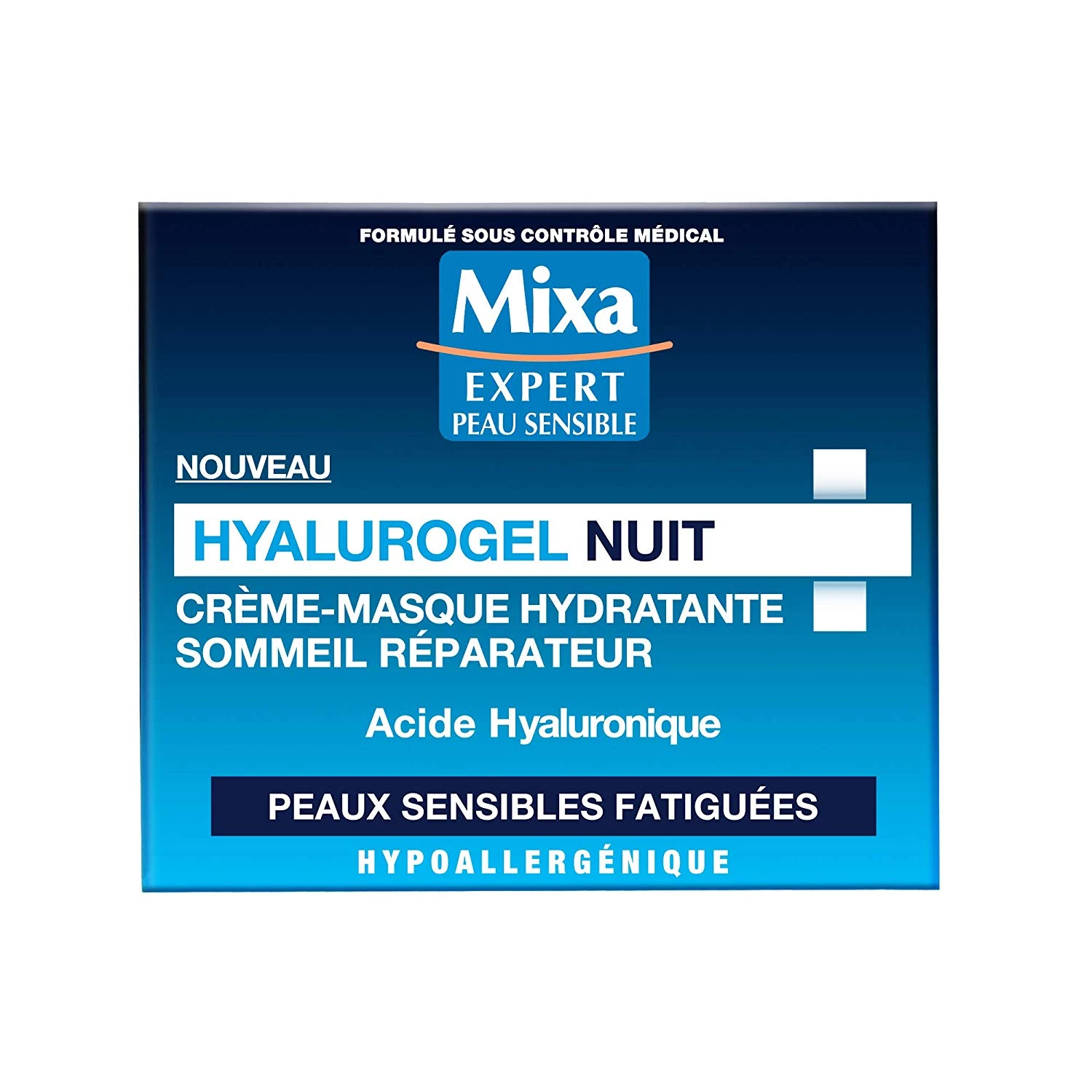 Hyalurogel Cream Moisturizing Mask Cream for Sensitive Tired Skin, 50ml - MIXA