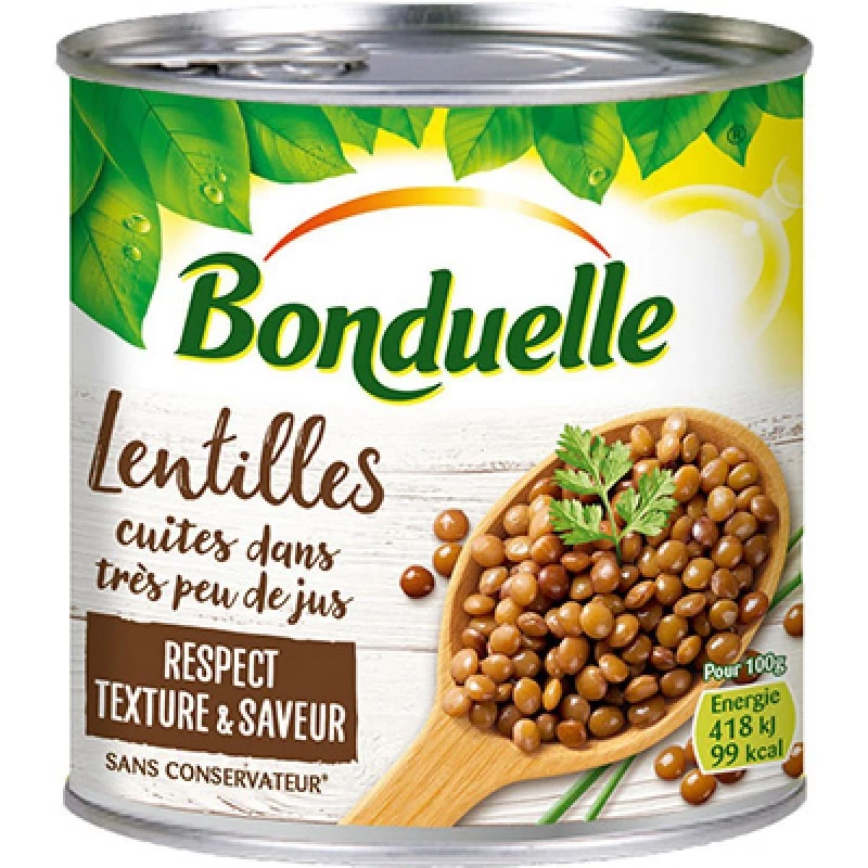 Lentilles Cuites Egouttées; 310g - BONDUELLE