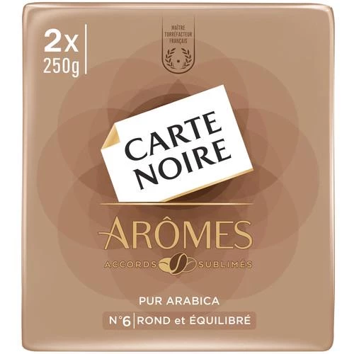 Café moulu arômes n°6 rond & équilibré 2x250g - CARTE NOIRE