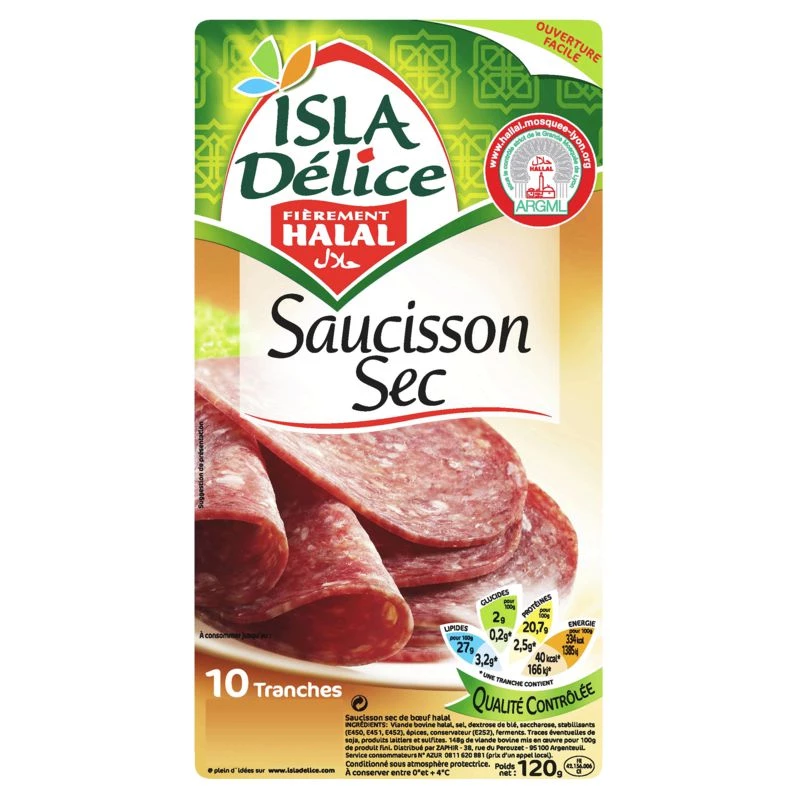 Saucissons Sec Halal, 120g - ISLA DÉLICE