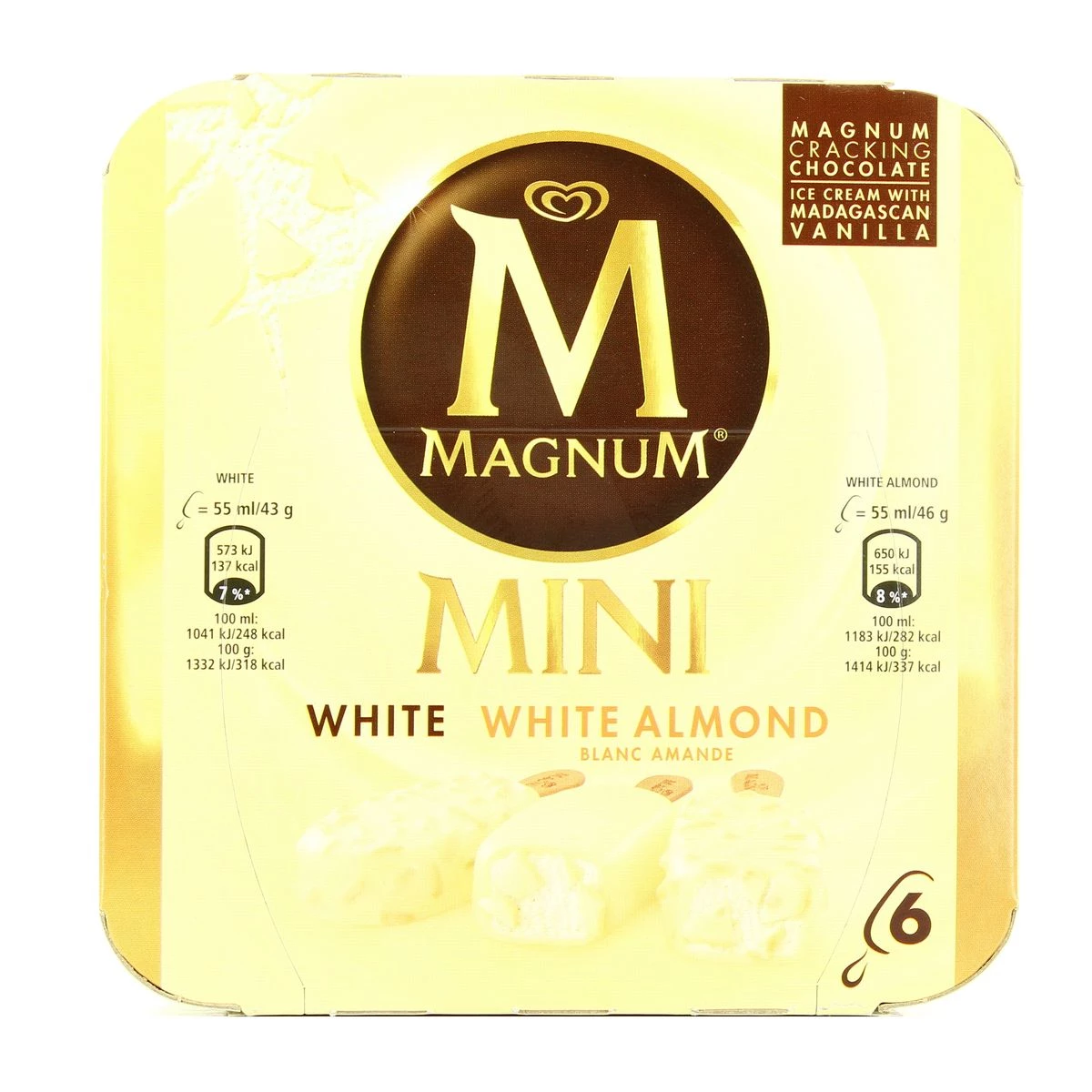 Mini glace chocolat blanc x6 - MAGNUM