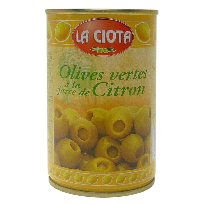 Green Olives Stuffed with Lemon, 120g - LA CIOTA
