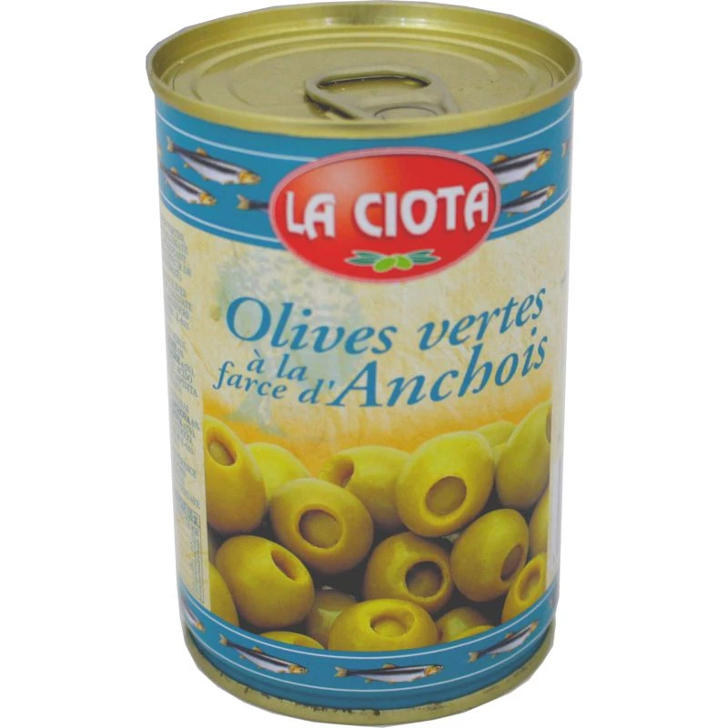 Green Olives Stuffed with Anchovy, 120g - LA CIOTA