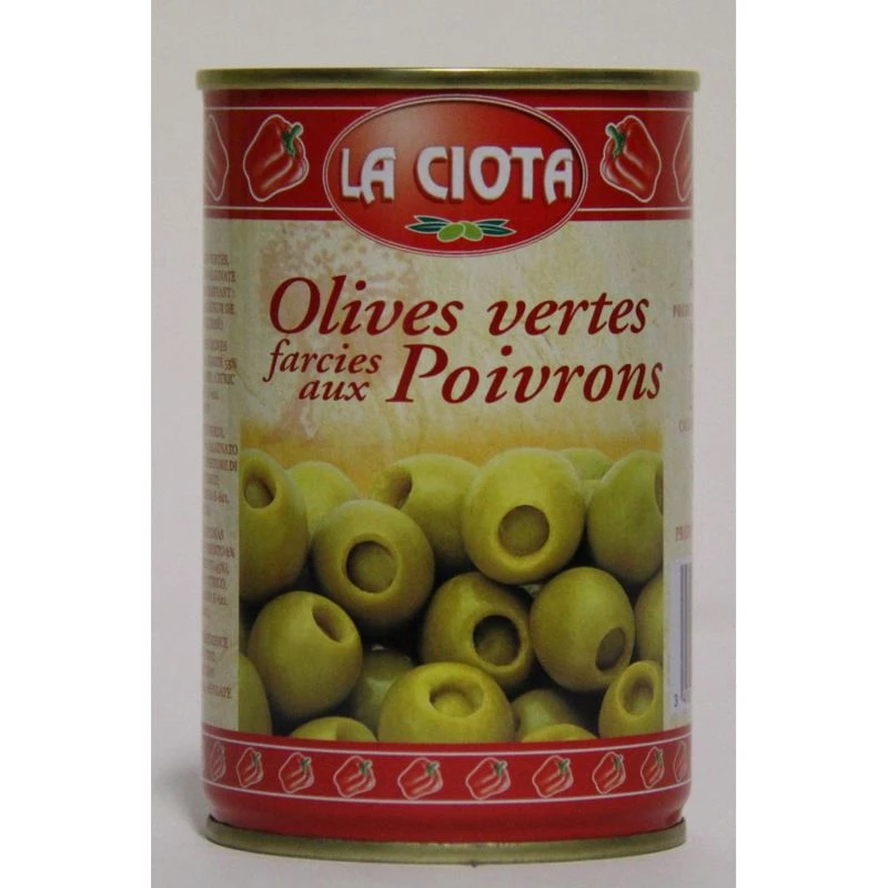 Green olives stuffed with peppers, 120g - LA CIOTA