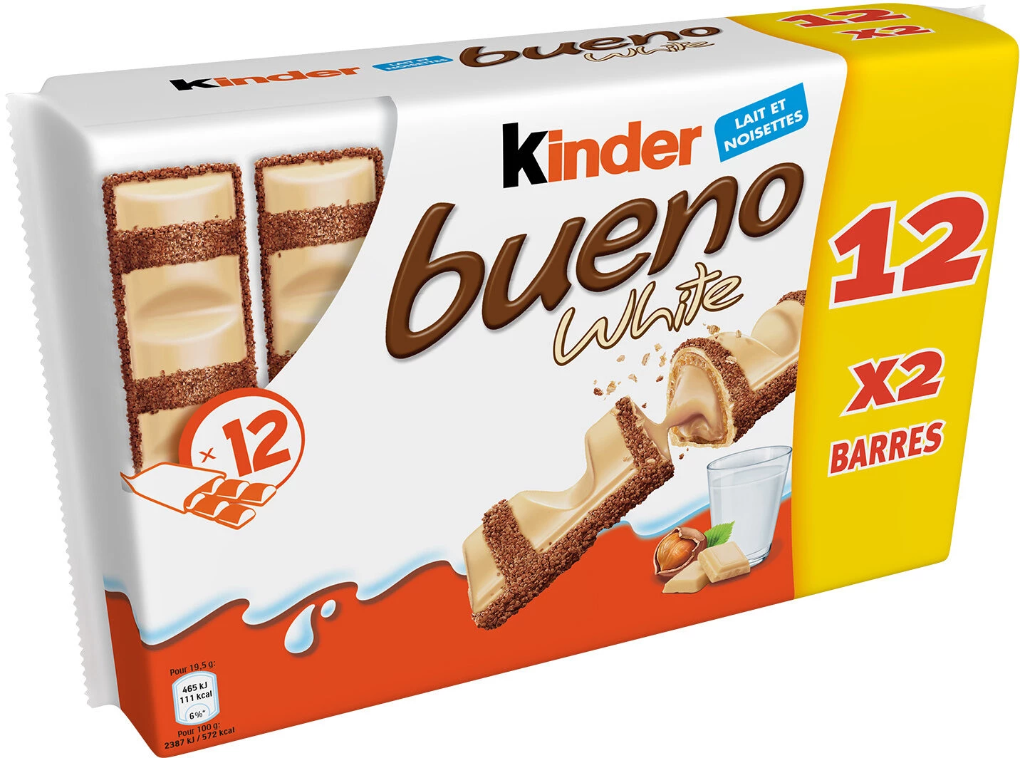 White chocolate candy bars 468g - KINDER