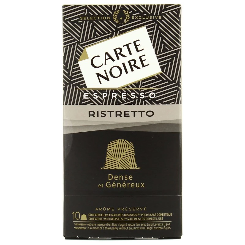 Café espresso ristretto x10 capsules 53g - CARTE NOIRE