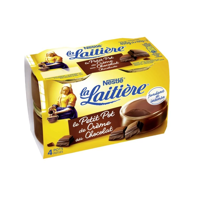 Yaourt Petit pot crème Chocolat La Laitière 4x100g - NESTLE