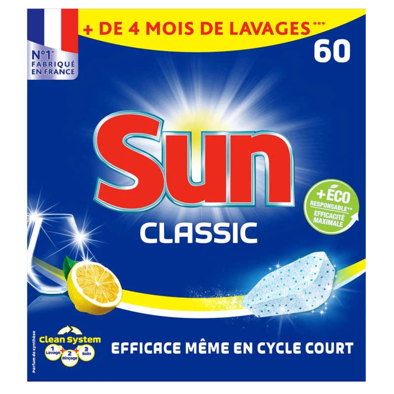 SUN Liquide de rinçage Classic Triple Action lave-vaisselle 500ml pas cher  