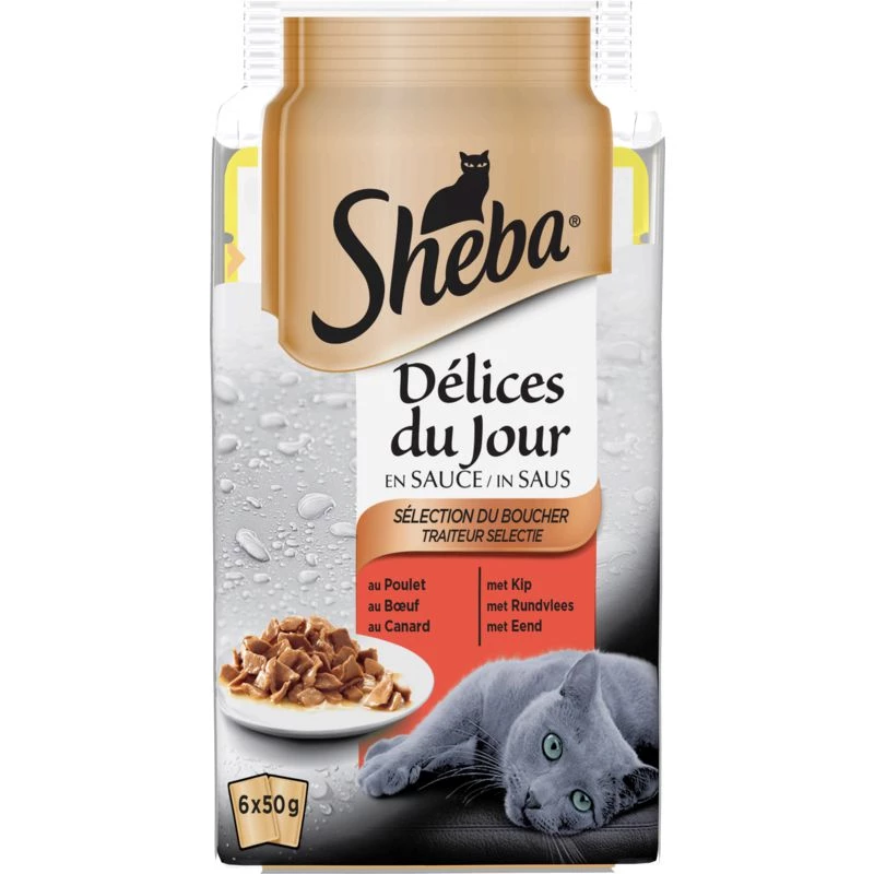 طعام القطط باللحم 6x50 جرام - SHEBA