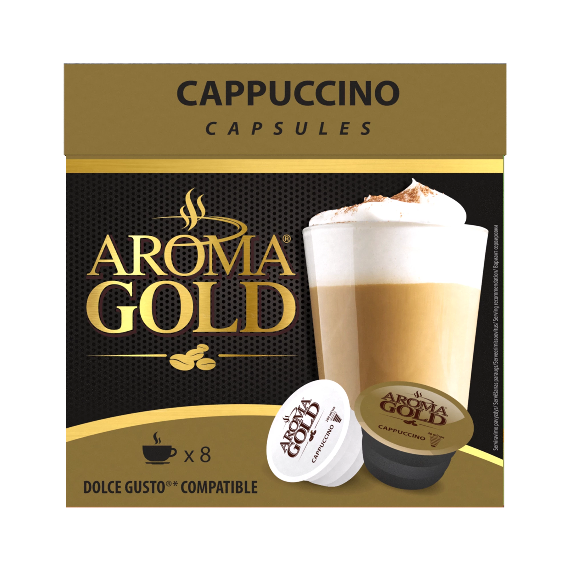 Cappuccino Coffee Compatible Dolce Gusto X (8 + 8) - Aroma Gold