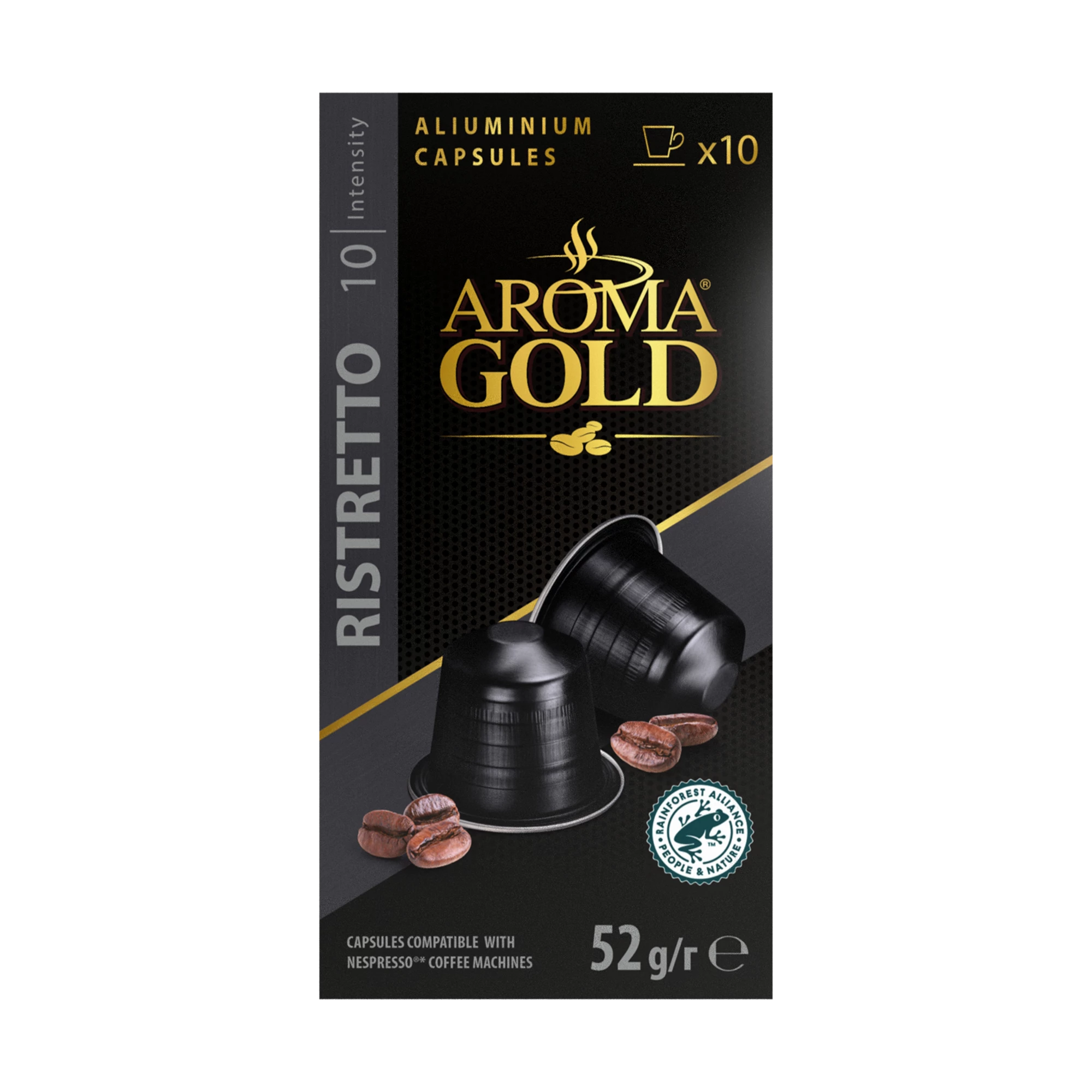 Café Ristretto Tương thích Nespresso X 10. (cường độ 10) - Aroma Gold