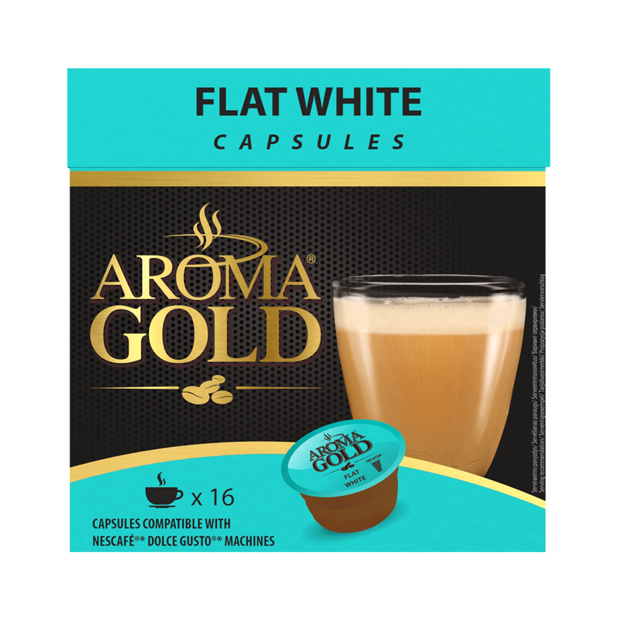 Café Flat White Tương thích Dolce Gusto X 16 - Aroma Gold