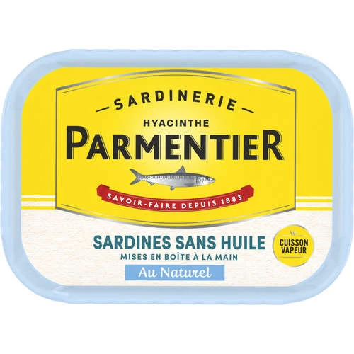Sardines Sans Huile au Naturel, 135g - PARMENTIER