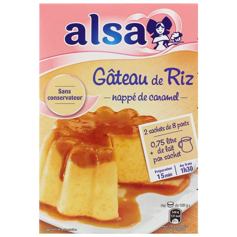 Préparation gâteau de riz au caramel 400g - ALSA