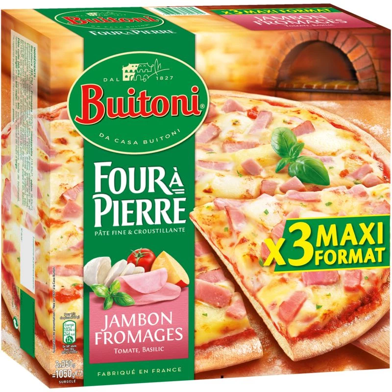 Pizza jambon fromage 3x350g - BUITONI