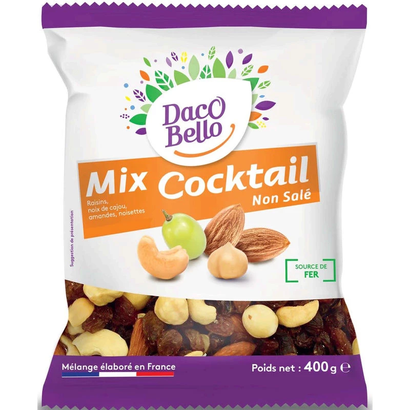 Dried Fruits Unsalted Cocktail, 400g - DACO BELLO