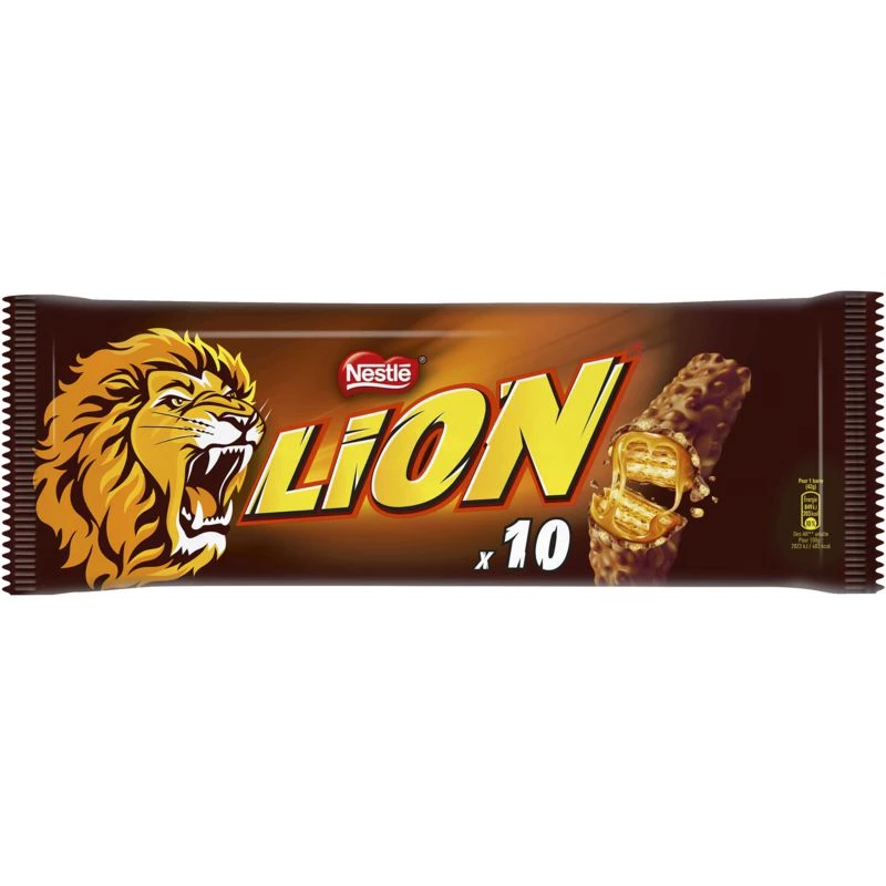 Chocolate & caramel bars x10 429g - LION