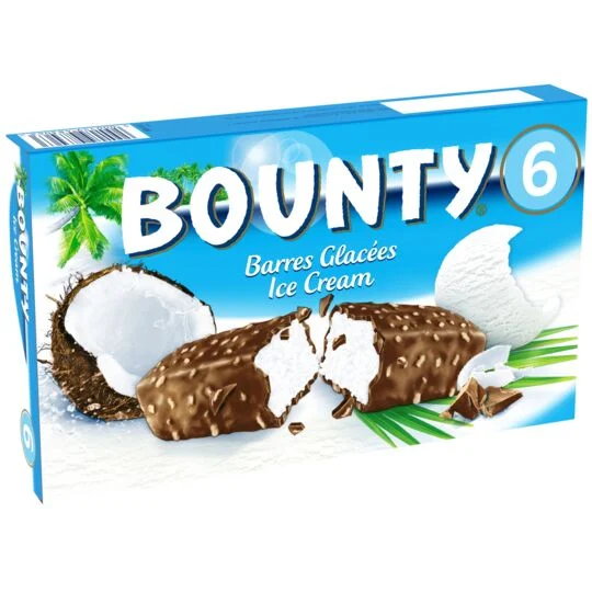 X6 barras de helado de coco 234g - BOUNTY