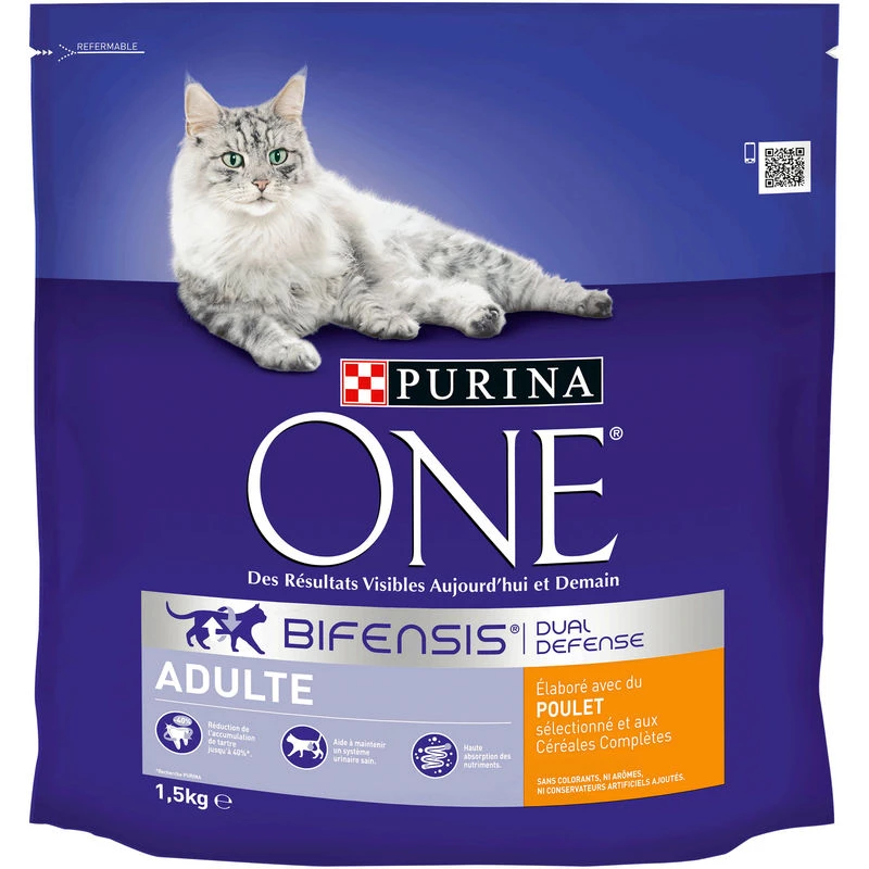 Adult dry cat food, chicken 1.5 kg - PURINA
