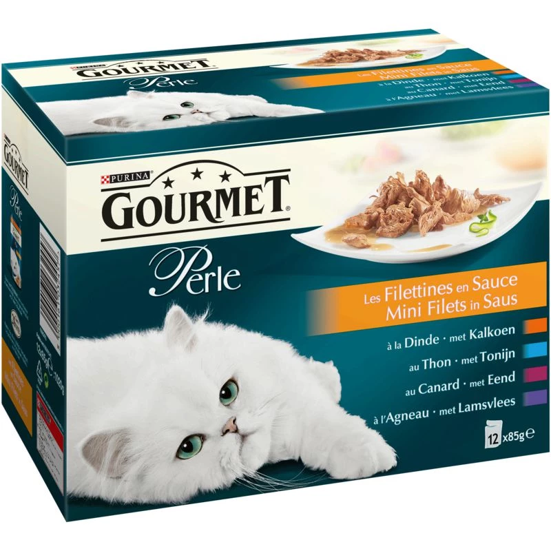 Thức ăn cho mèo Les Filettines sốt GOURMET 12x85g - PURINA