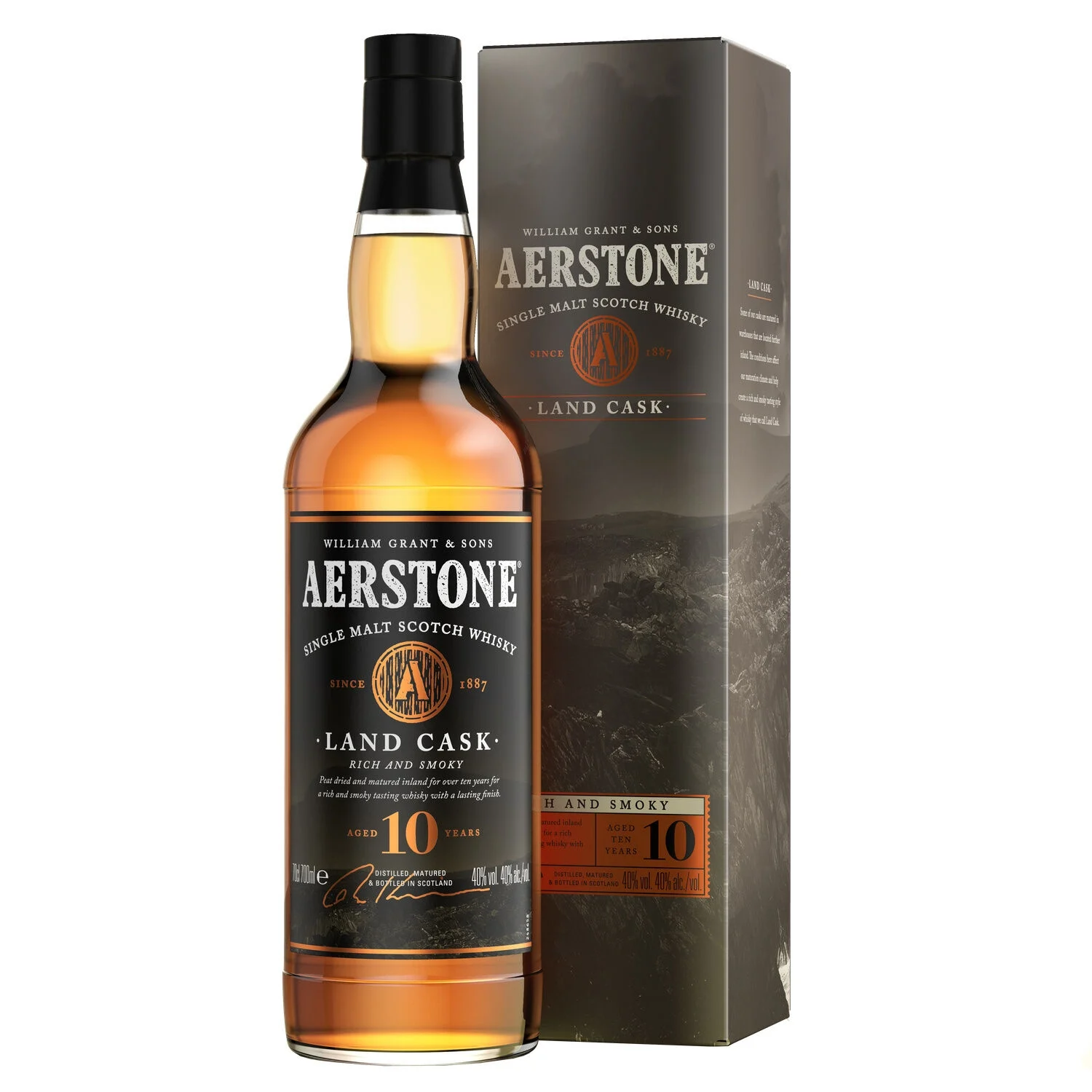 Land Cask Single Malt Scotch Whisky, 40°, bouteille de 70cl, AERSTONE