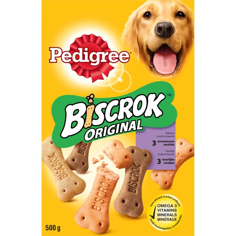 Biscrok Biscoitos para cães grandes e médios originais 500g - PEDIGREE