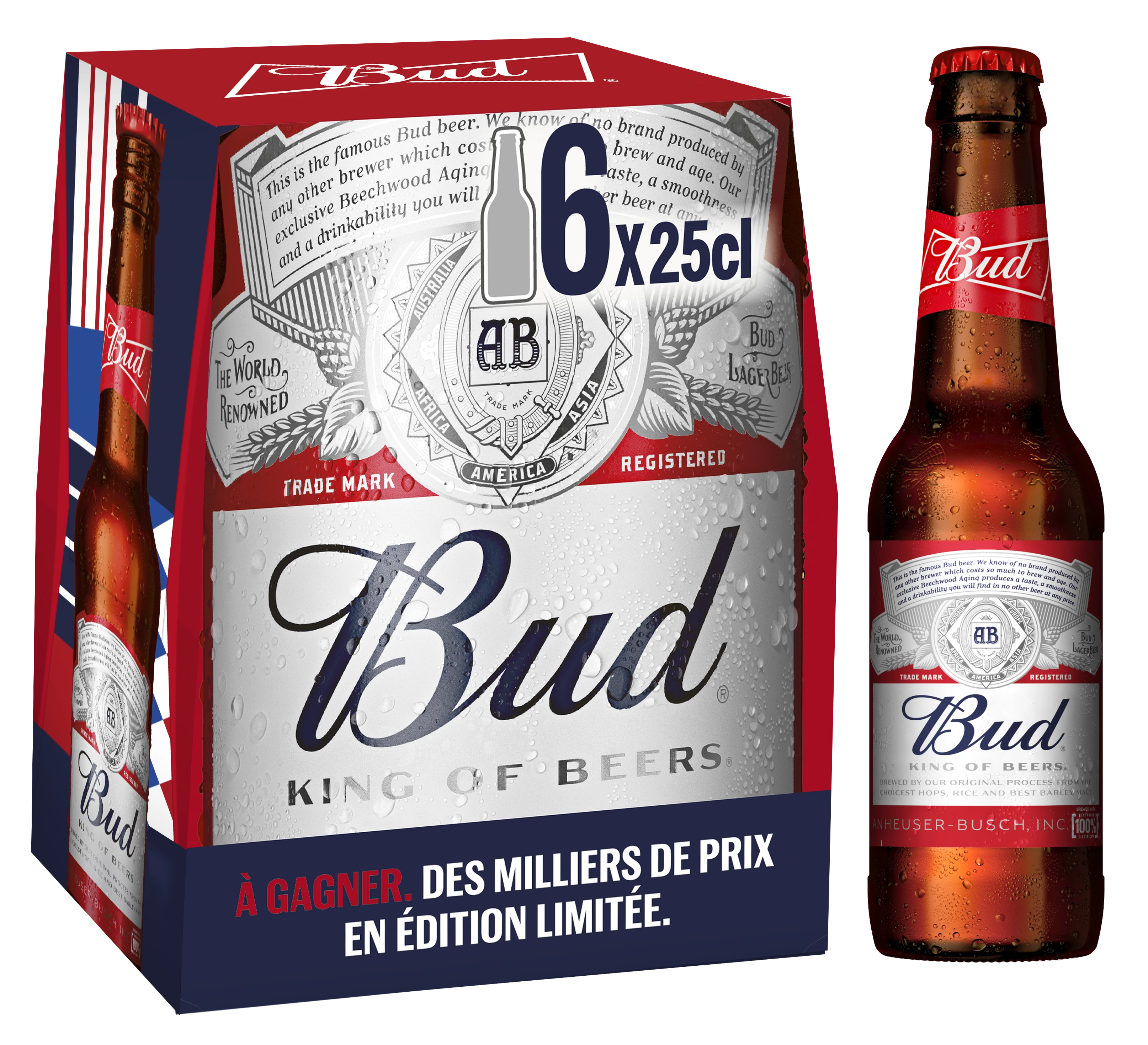 Bière Blonde, 6x25cl - BUD