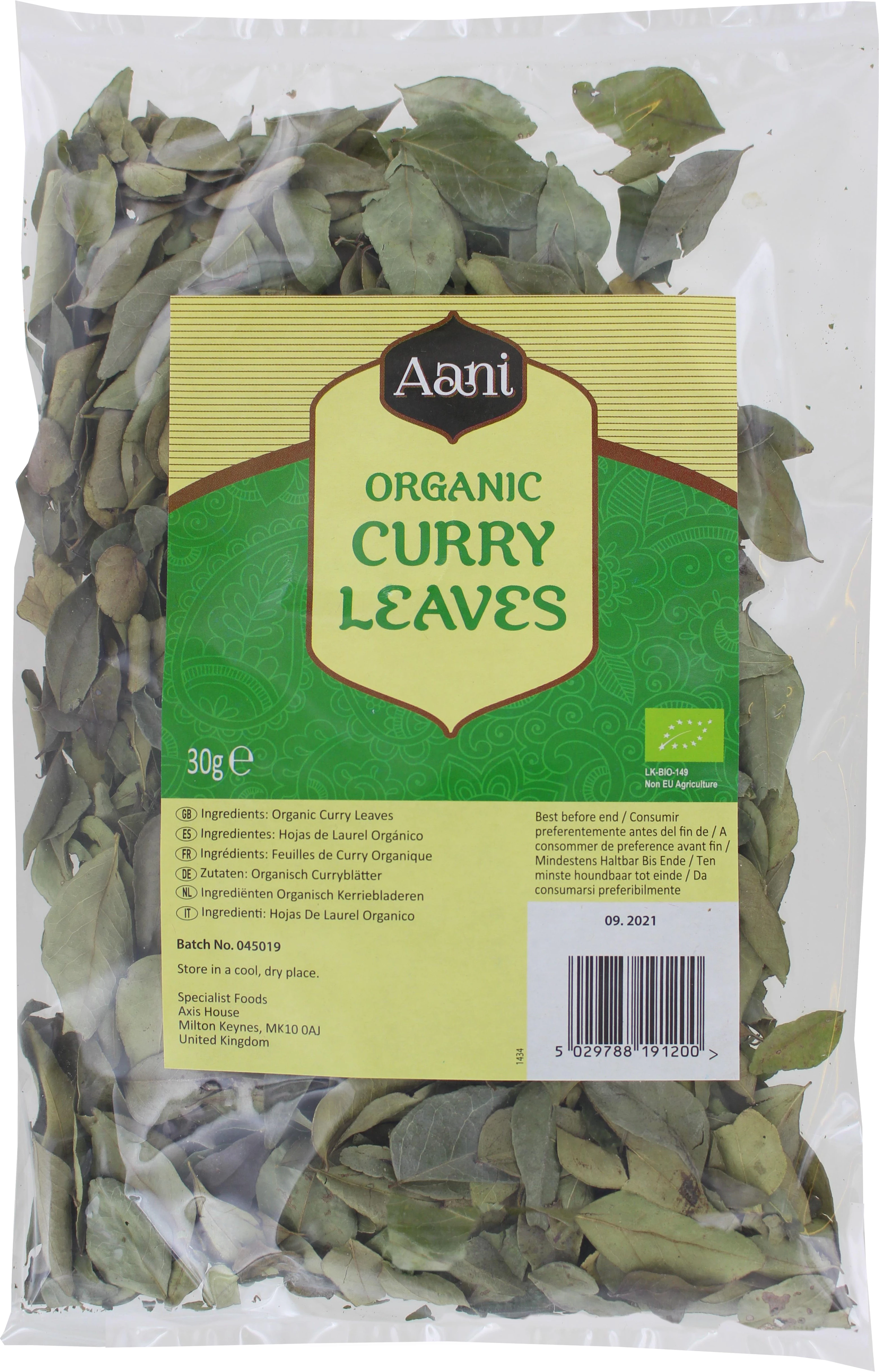 Organic Curry Leaves 10 X 30 Gr - Yellow