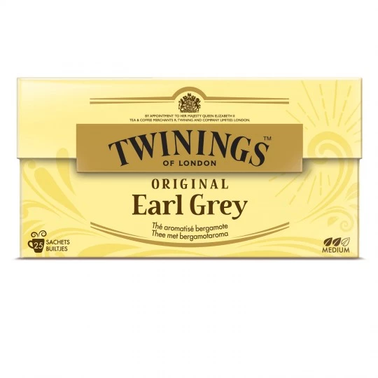 Té Earl Grey original sabor bergamota x25 50g - TWININGS