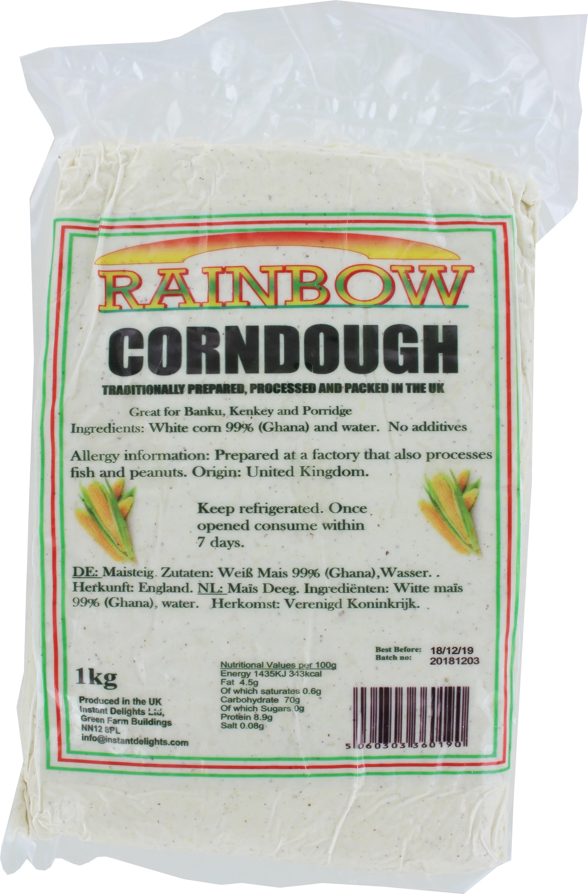 玉米糊 12 X 1 公斤 - Rainbow