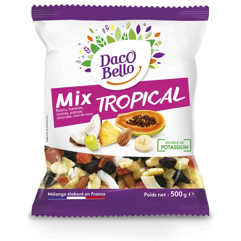 Dried Fruits Tropical Mix, 500g - DACO BELLO